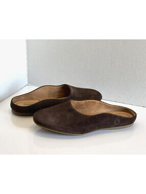 BORN Bryar Slip On Mules Women's Size US 7.5 M Brown Suede Comfort Flats Shoes